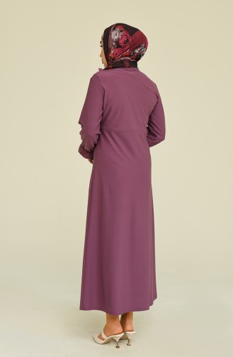 Tofisa Fırfırlı Elbise 3273-05 Koyu Lila