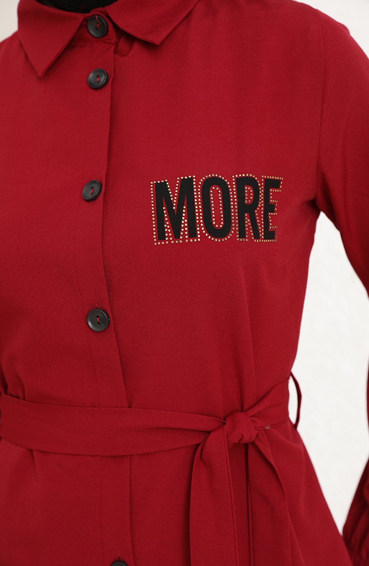 Red button jurk online