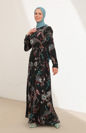 Schwarz Hijab Kleider 60251-01