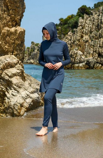 Rauchgrau Hijab Badeanzug 7122