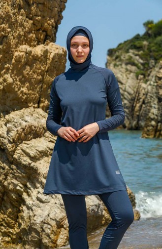 Rauchgrau Hijab Badeanzug 7122