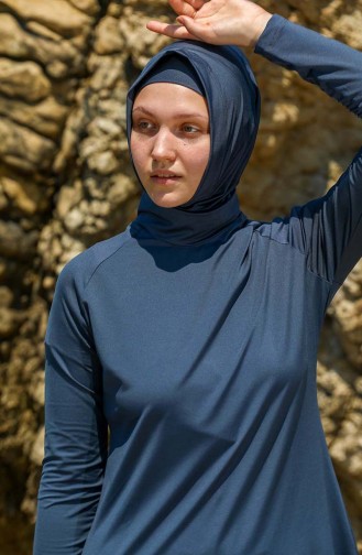 Rauchgrau Hijab Badeanzug 7122