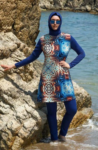 Navy Blue Swimsuit Hijab 7041-01