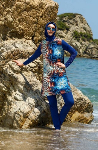 Navy Blue Swimsuit Hijab 7041-01