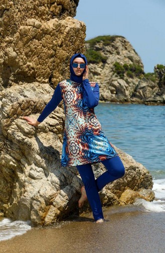 Maillot de Bain Hijab Bleu Marine 7041-01