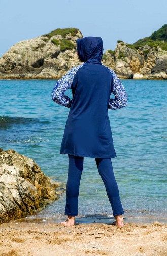 Maillot de Bain Hijab Bleu Marine 7071-01