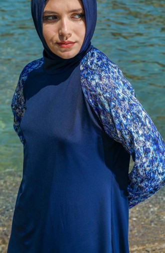 Dunkelblau Hijab Badeanzug 7071-01