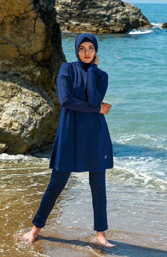 Navy Blue Modest Swimwear 7121-01