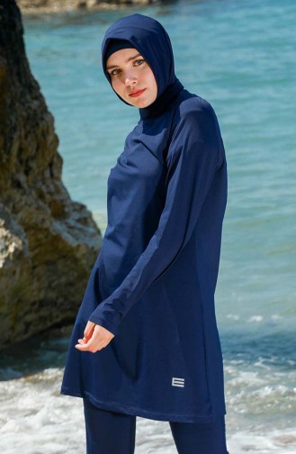 Dunkelblau Hijab Badeanzug 7121-01