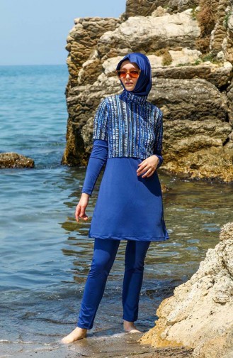 Navy Blue Swimsuit Hijab 7141-01