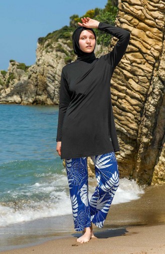Maillot de Bain Hijab Noir 7050-01