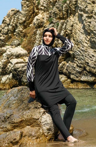 Black Modest Swimwear 7060