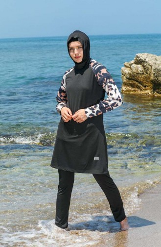 Black Swimsuit Hijab 7070-01