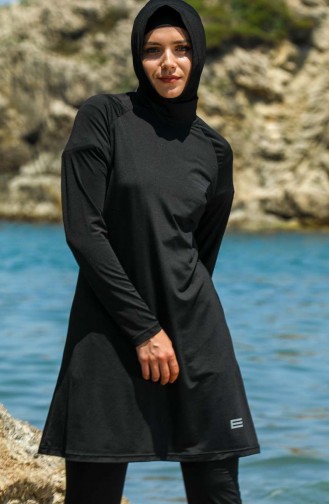 Maillot de Bain Hijab Noir 7120-01