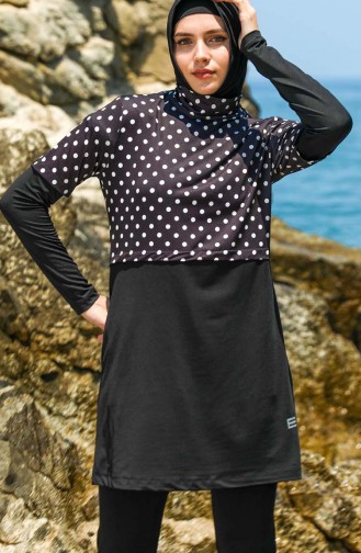 Black Swimsuit Hijab 7140-01