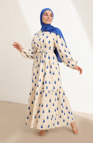 Dark Saxe Hijab Dress 2119-03