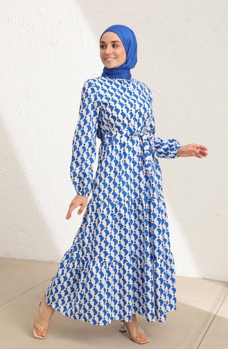 Saks-Blau Hijab Kleider 5722-03