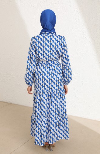 Saxe Hijab Dress 5722-03