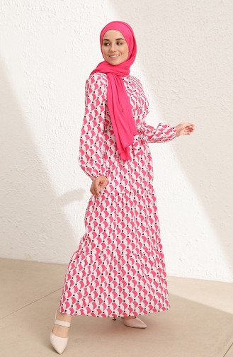 Fuchsia Hijab Dress 5722-04