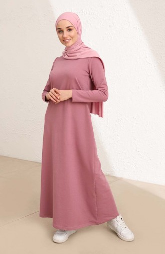 Robe Hijab Rose Pâle 50424-03