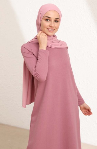 Beige-Rose Hijab Kleider 50424-03