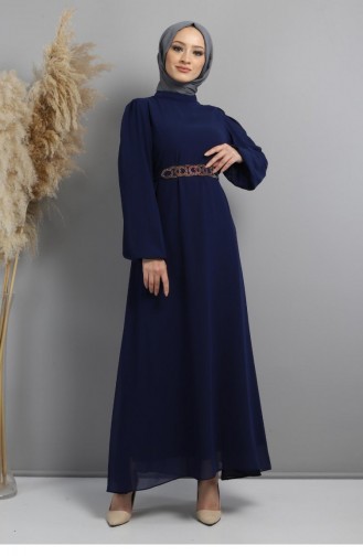 Indigo Hijab Evening Dress 13800.İndigo