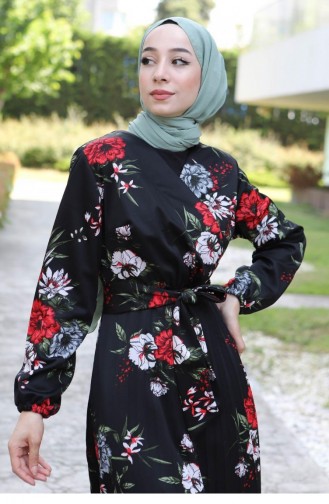 Black Hijab Dress 14700.Siyah