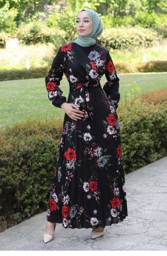 Black Hijab Dress 14700.Siyah