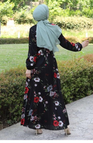 Black Hijab Dress 14700.Siyah