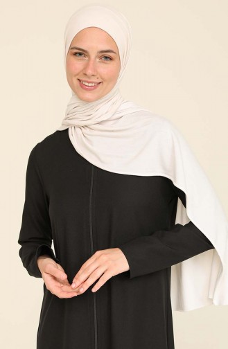Krepp Abaya mit Reißverschluss 3317A-02 Schwarz 3317A-02