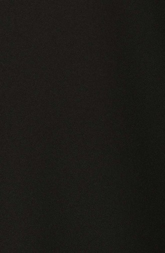 Krepp Abaya mit Reißverschluss 3317A-02 Schwarz 3317A-02