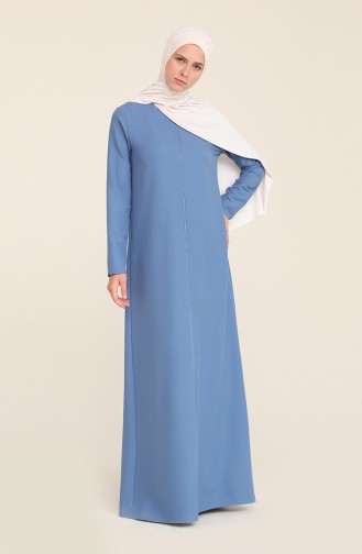 Krepp Abaya mit Reißverschluss 3317A-01 Indigo 3317A-01