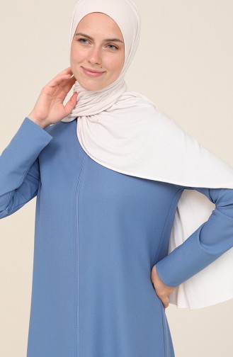 Abaya à Fermeture 3317A-01 İndigo 3317A-01