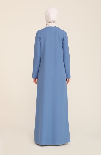 Krepp Abaya mit Reißverschluss 3317A-01 Indigo 3317A-01