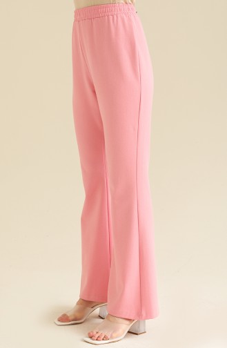 Beli Lastikli İspanyol Paça Pantolon 202296PNT-04 Pembe