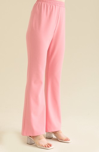 Beli Lastikli İspanyol Paça Pantolon 202296PNT-04 Pembe