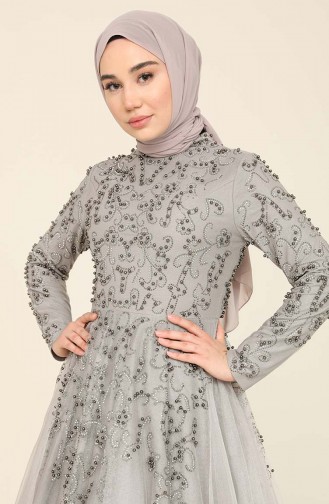 Grau Hijab-Abendkleider 2CY83008-01