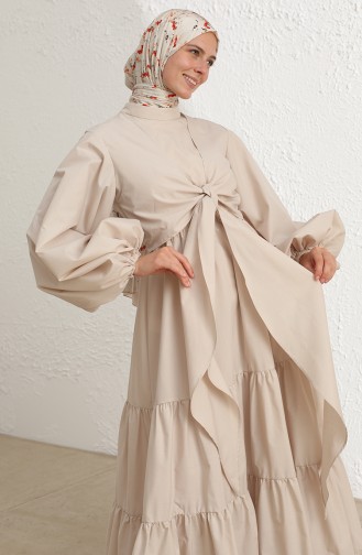 Beige Hijab Dress 228433-02