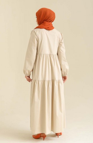Beige Hijab Kleider 2271-01