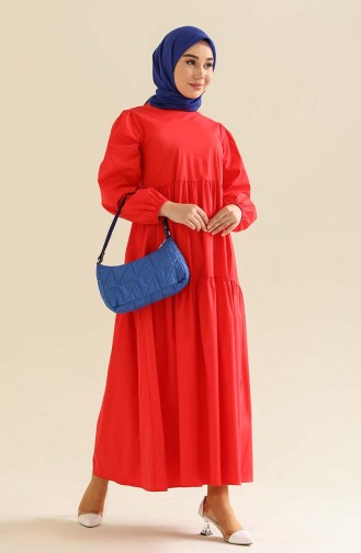 Rot Hijab Kleider 2271-02