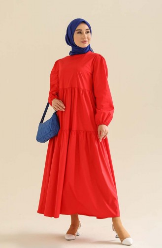 Rot Hijab Kleider 2271-02