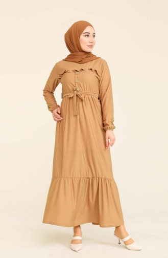 Camel Hijab Dress 2402-01