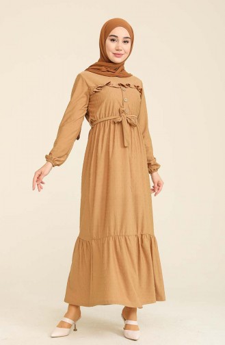 Camel Hijab Dress 2402-01