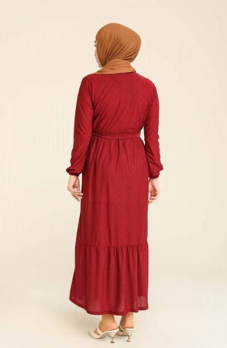 Claret Red Hijab Dress 2402-05