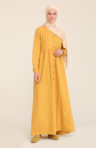 Gelb Hijab Kleider 3307-15