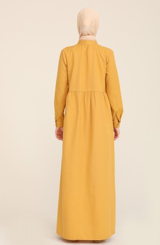 Gelb Hijab Kleider 3307-15