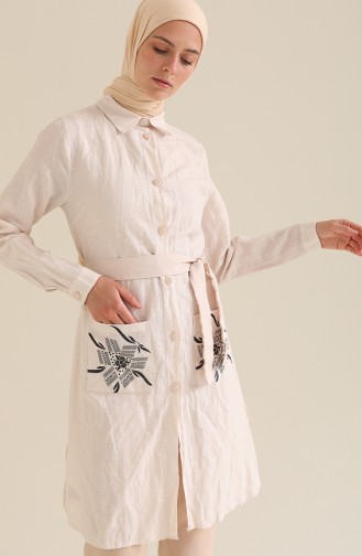 Cepli Kuşaklı Tunik 4033-03 Pudra
