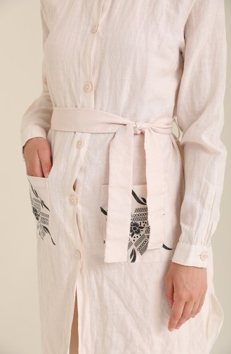 Cepli Kuşaklı Tunik 4033-03 Pudra