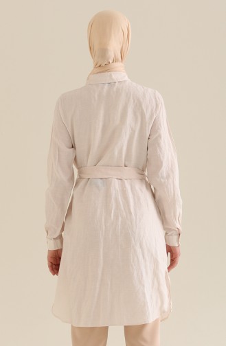 Cepli Kuşaklı Tunik 4033-03 Pudra