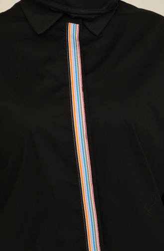 Gizli Düğmeli Tunik 2272-01 Siyah